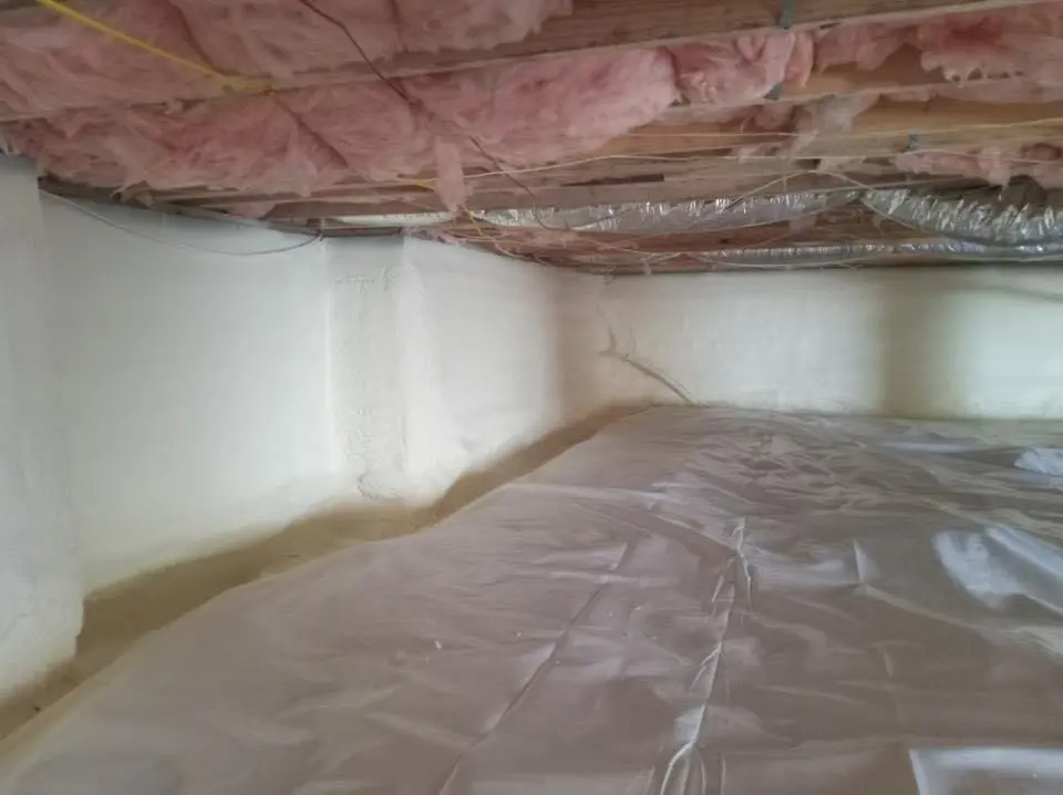 Crawl space encapsulation with closed-cell spray foam for Spray Foam Roofing in Upper Mount Bethel